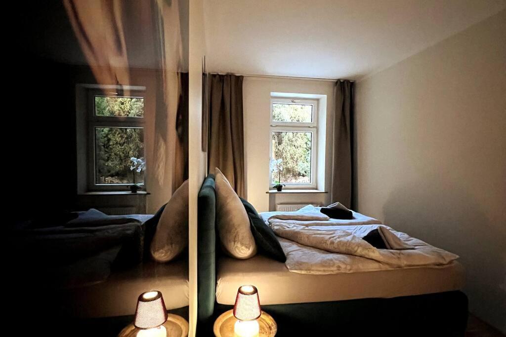 Soul-Apartment Terrasse Privat-Parkplatz Boxspringbett 55Zoll Tv Wlan Λειψία Εξωτερικό φωτογραφία