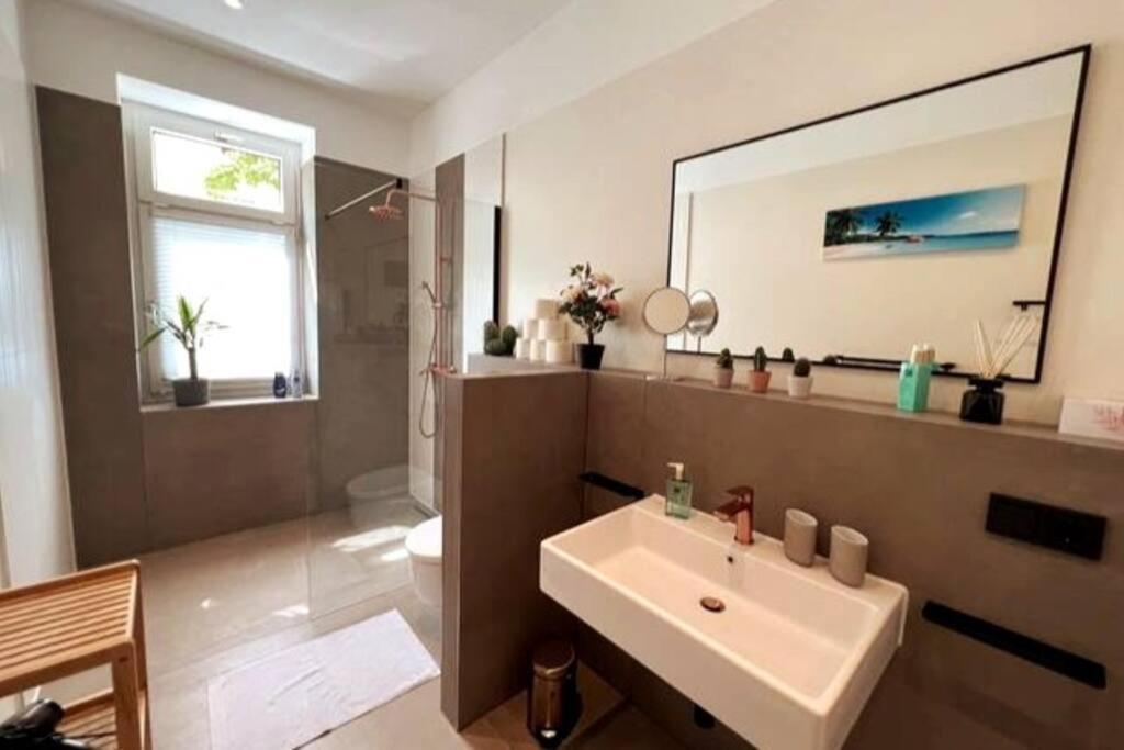 Soul-Apartment Terrasse Privat-Parkplatz Boxspringbett 55Zoll Tv Wlan Λειψία Εξωτερικό φωτογραφία